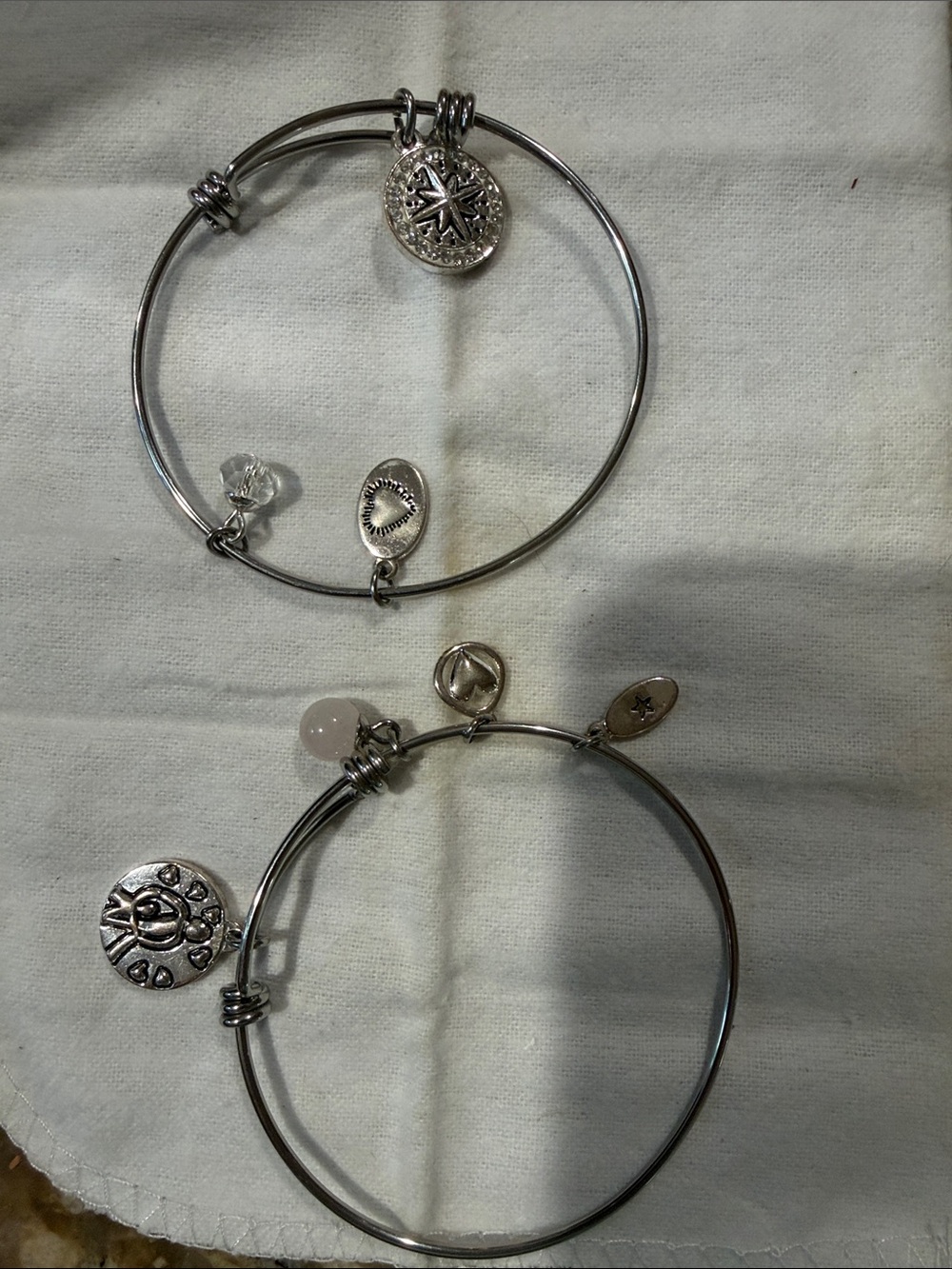 Alex & Ani Silver Charm Bangle Bracelet Set - Women's Jewelry expandable